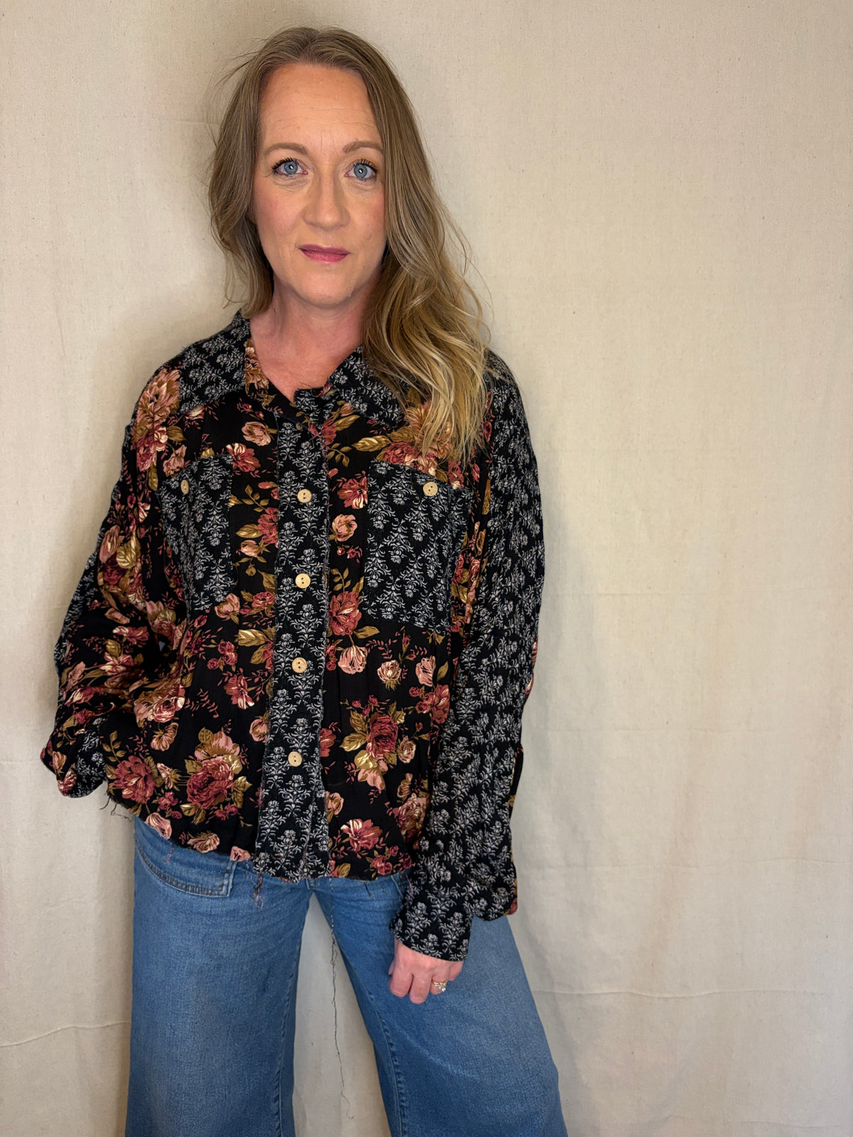 Miranda Frayed Hem Floral Top