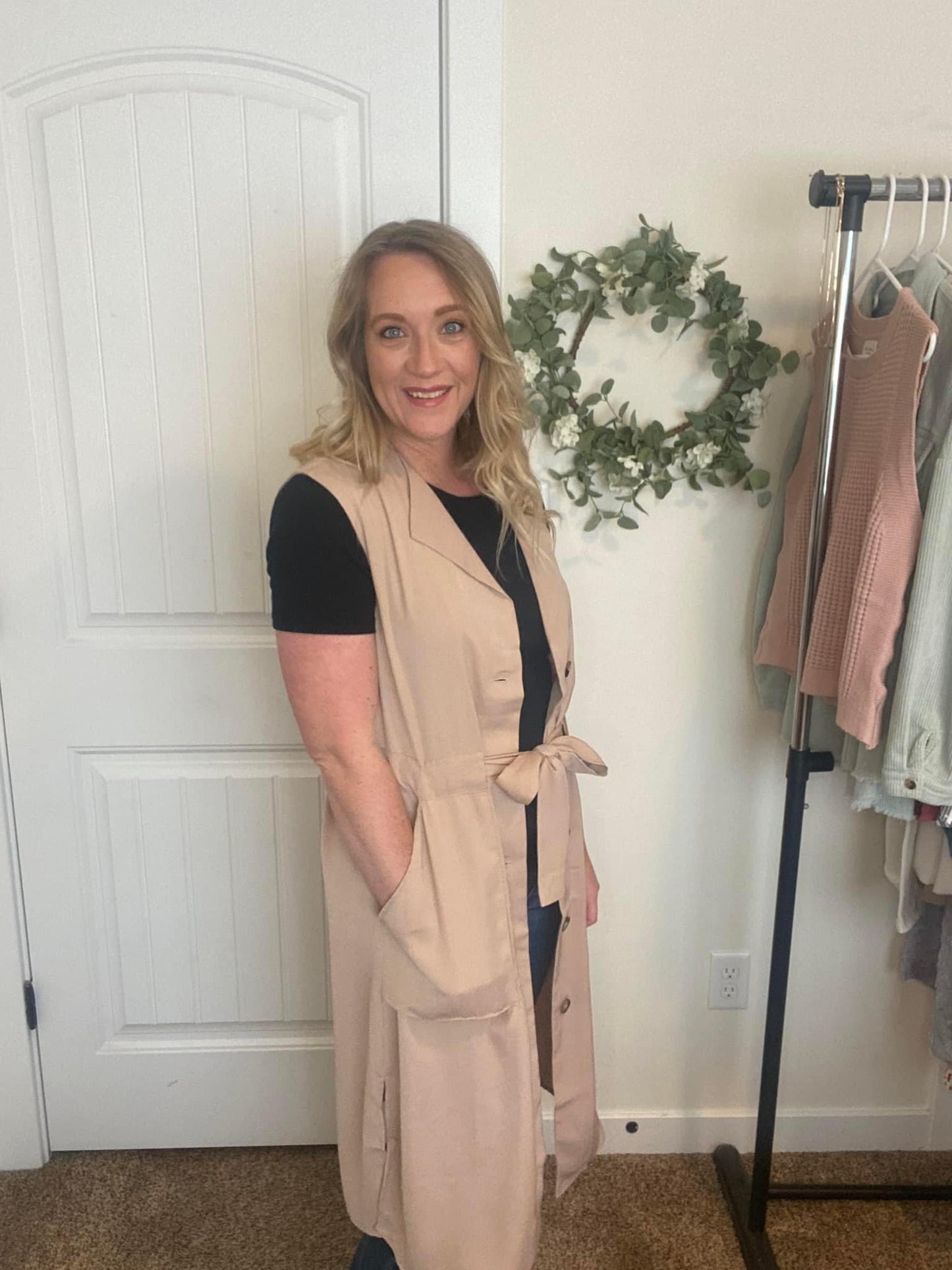 Small Talk Sleeveless Trench