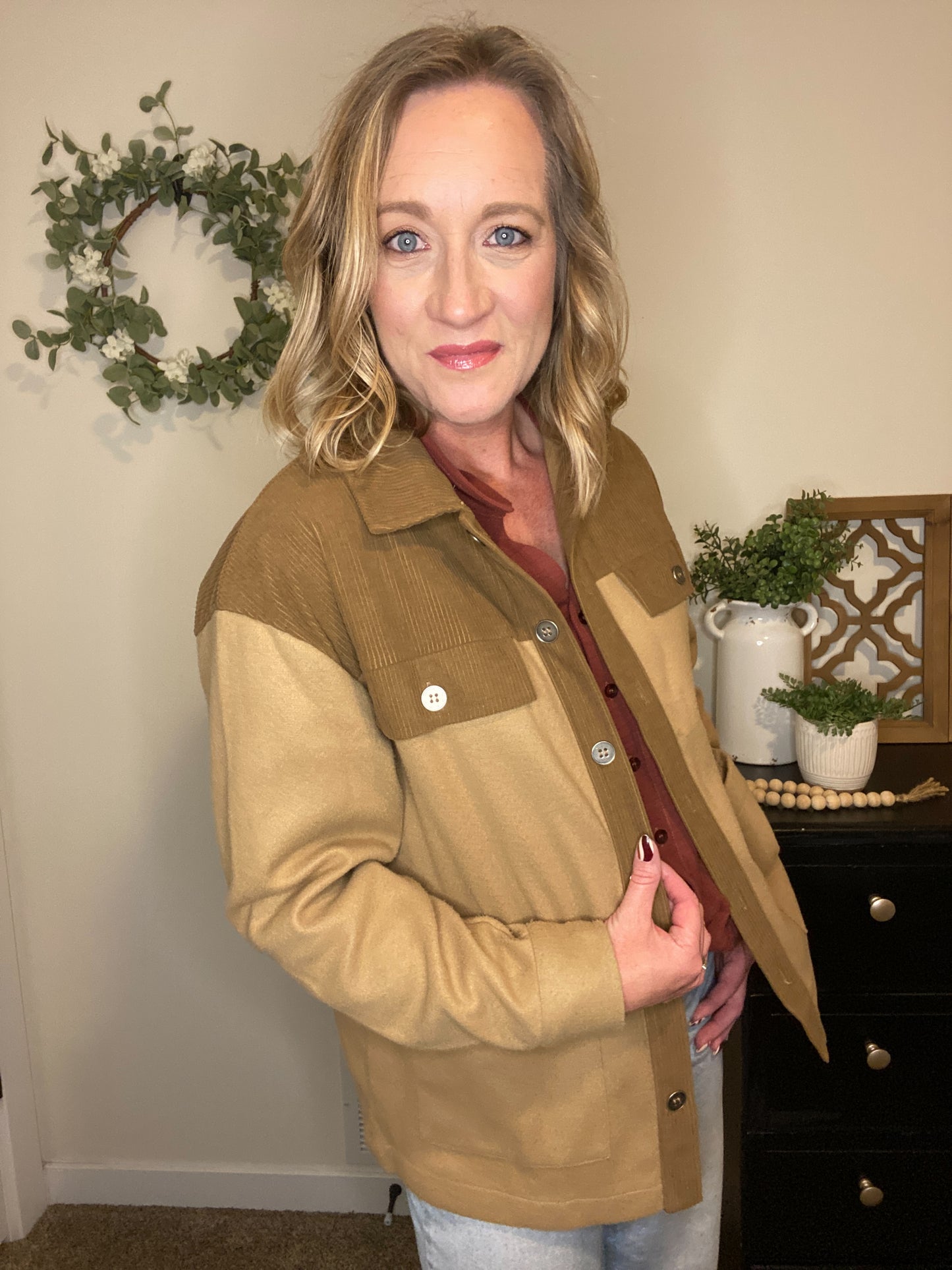 Wesley Two-Tone Brown Shacket