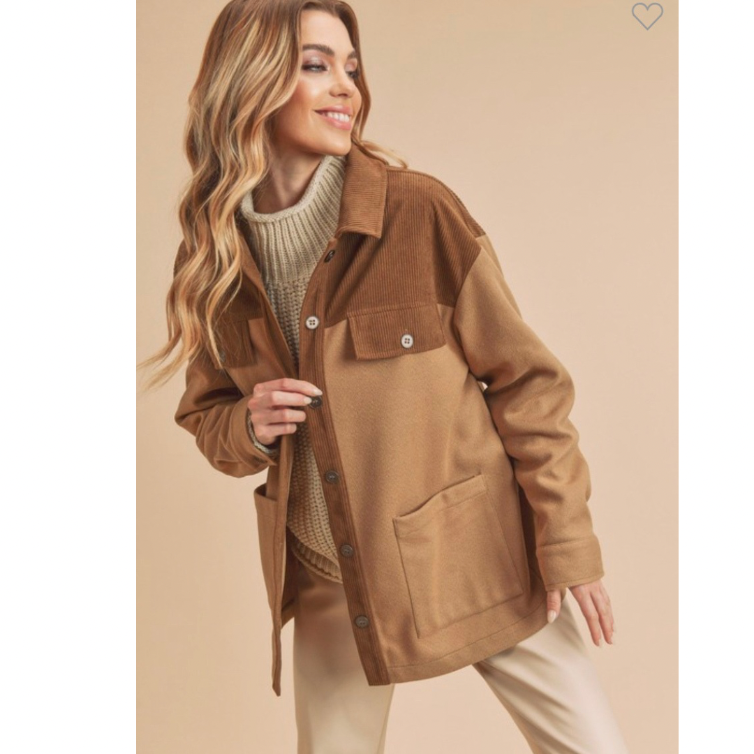 Wesley Two-Tone Brown Shacket