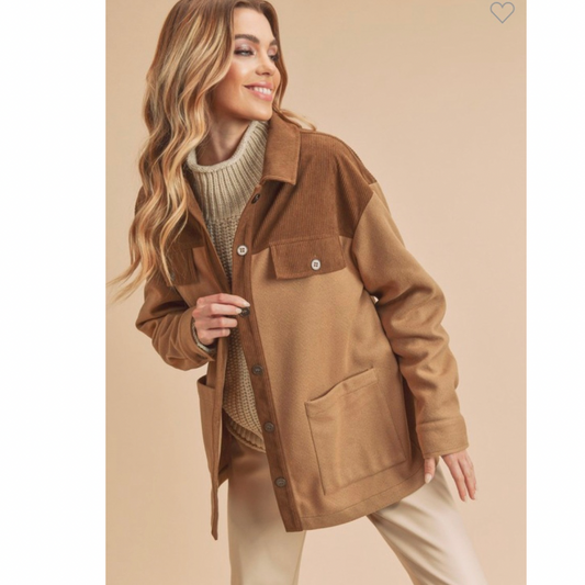 Wesley Two-Tone Brown Shacket