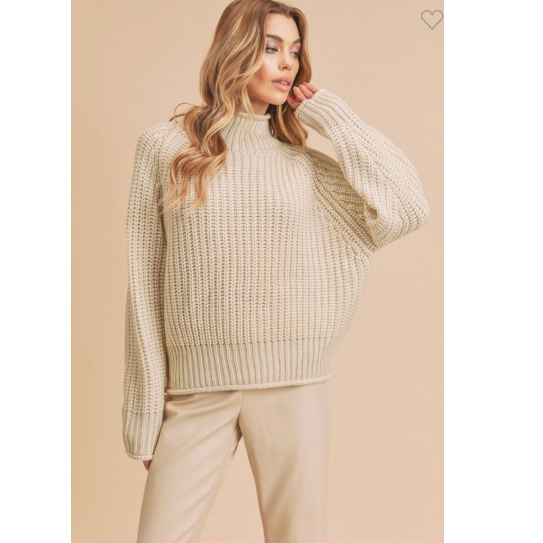 Reese Turtleneck Sweater in Ivory