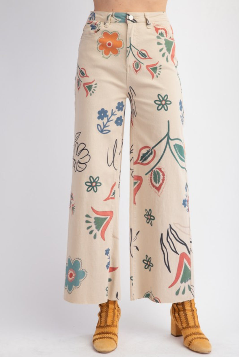 Carmen Floral Khaki Jeans
