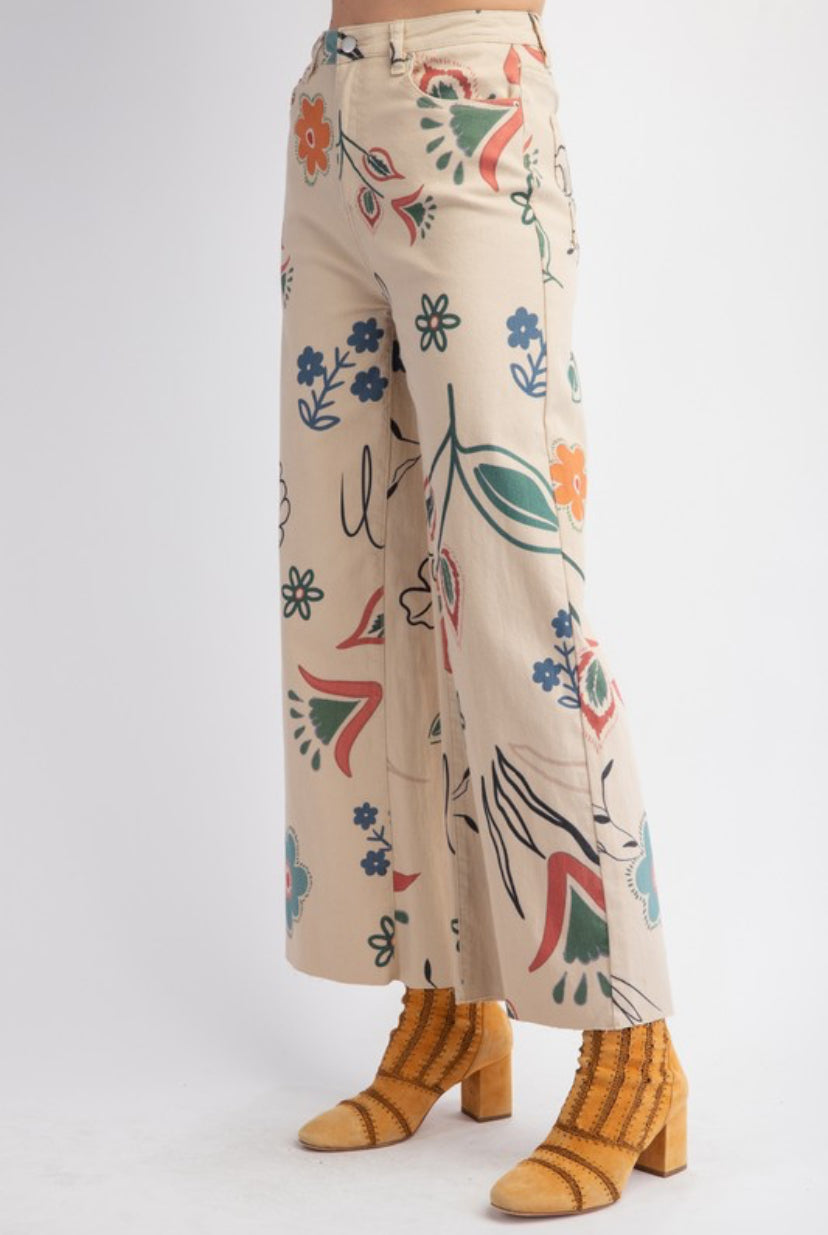 Carmen Floral Khaki Jeans