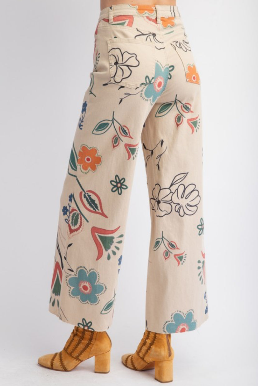 Carmen Floral Khaki Jeans