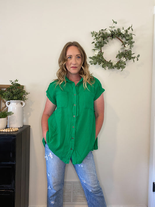 Janie Green Button Down