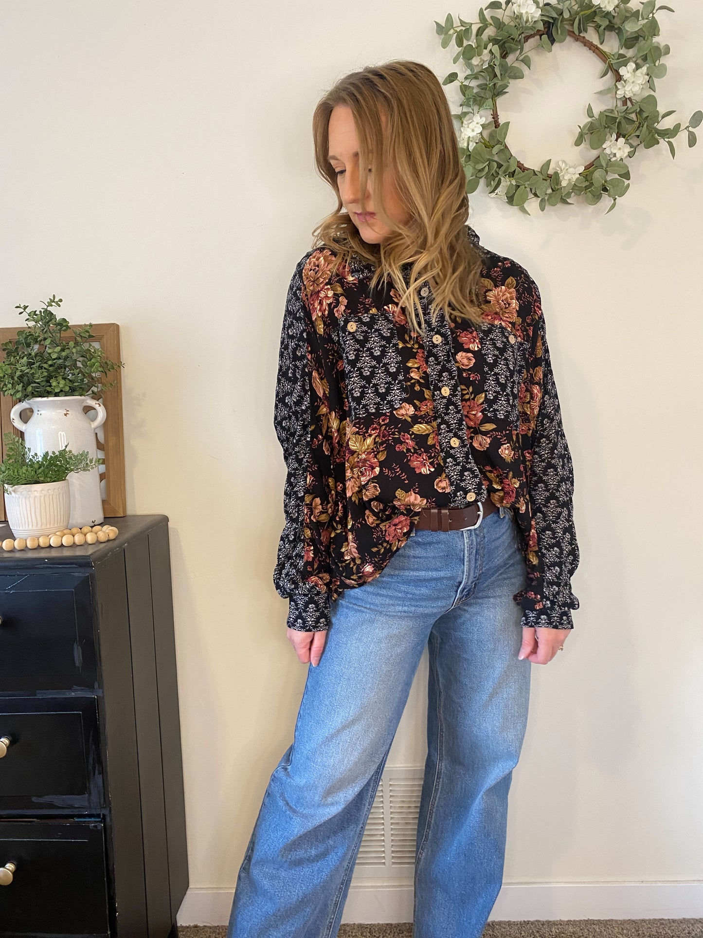 Miranda Frayed Hem Floral Top