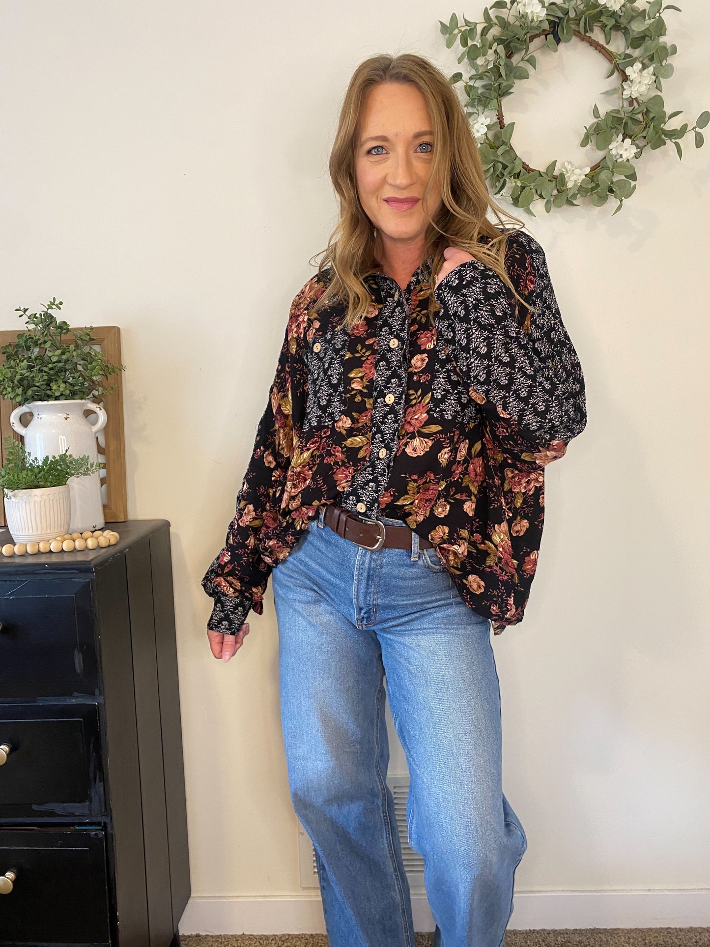 Miranda Frayed Hem Floral Top