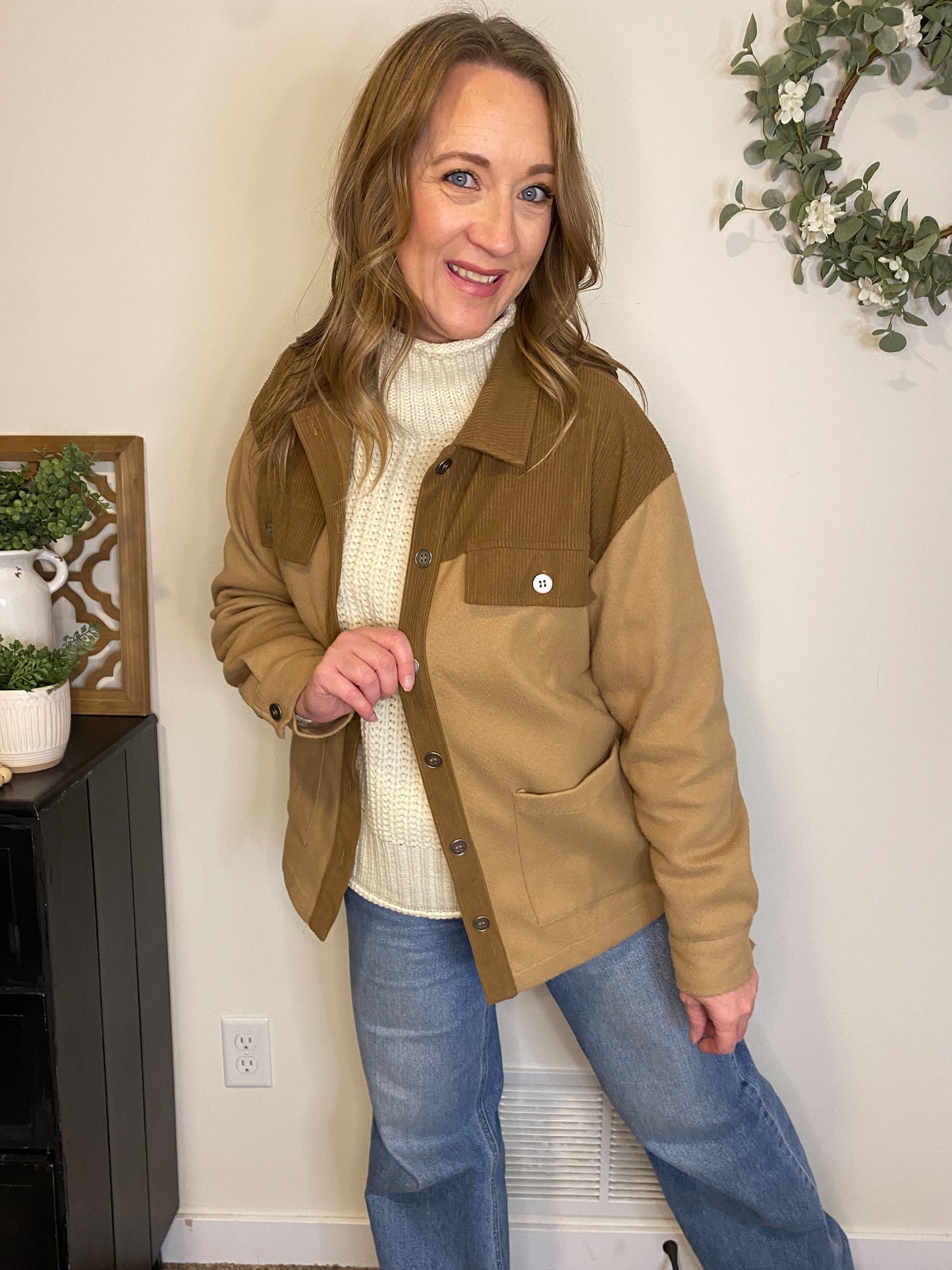 Wesley Two-Tone Brown Shacket