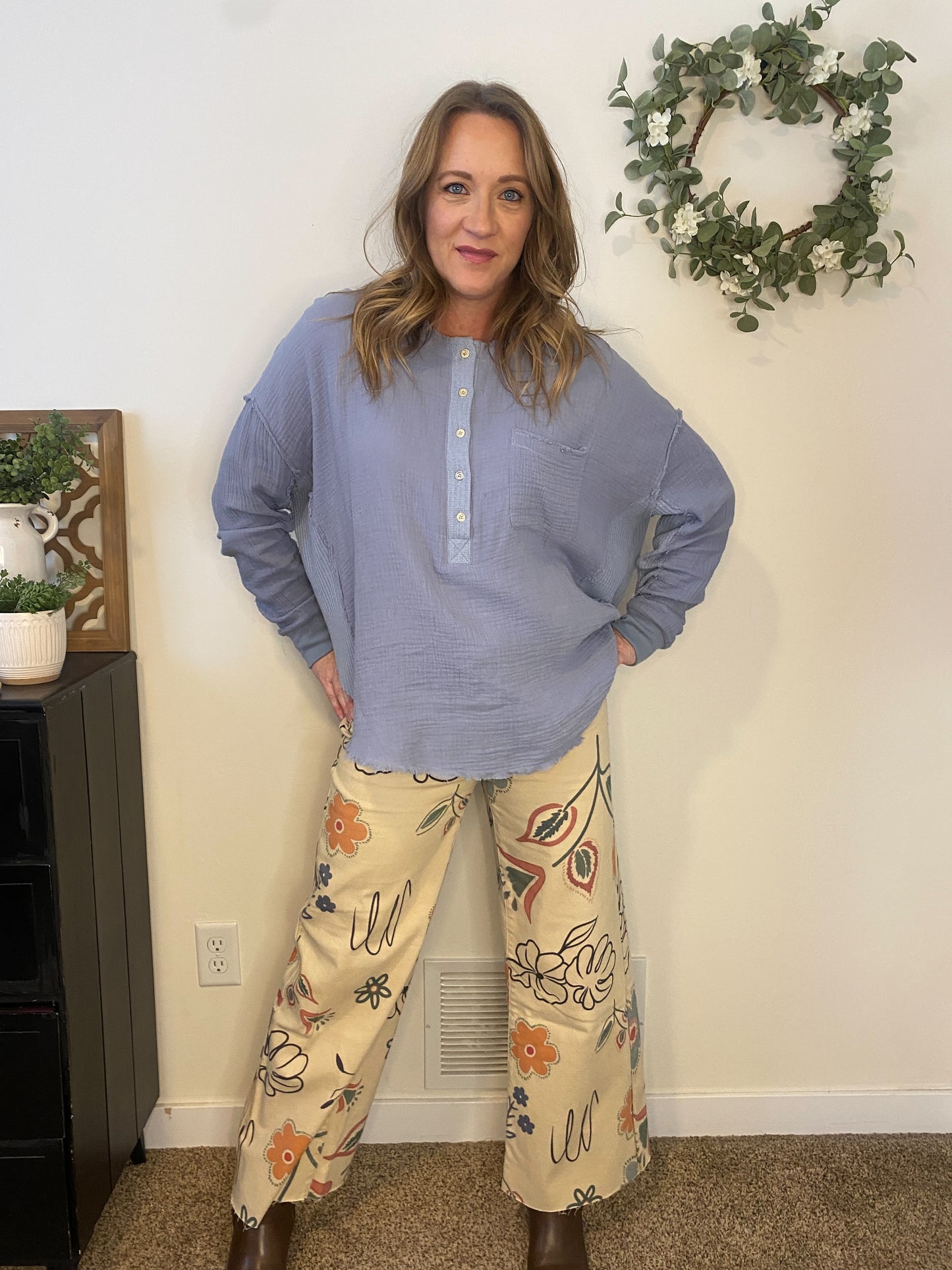 Carmen Floral Khaki Jeans