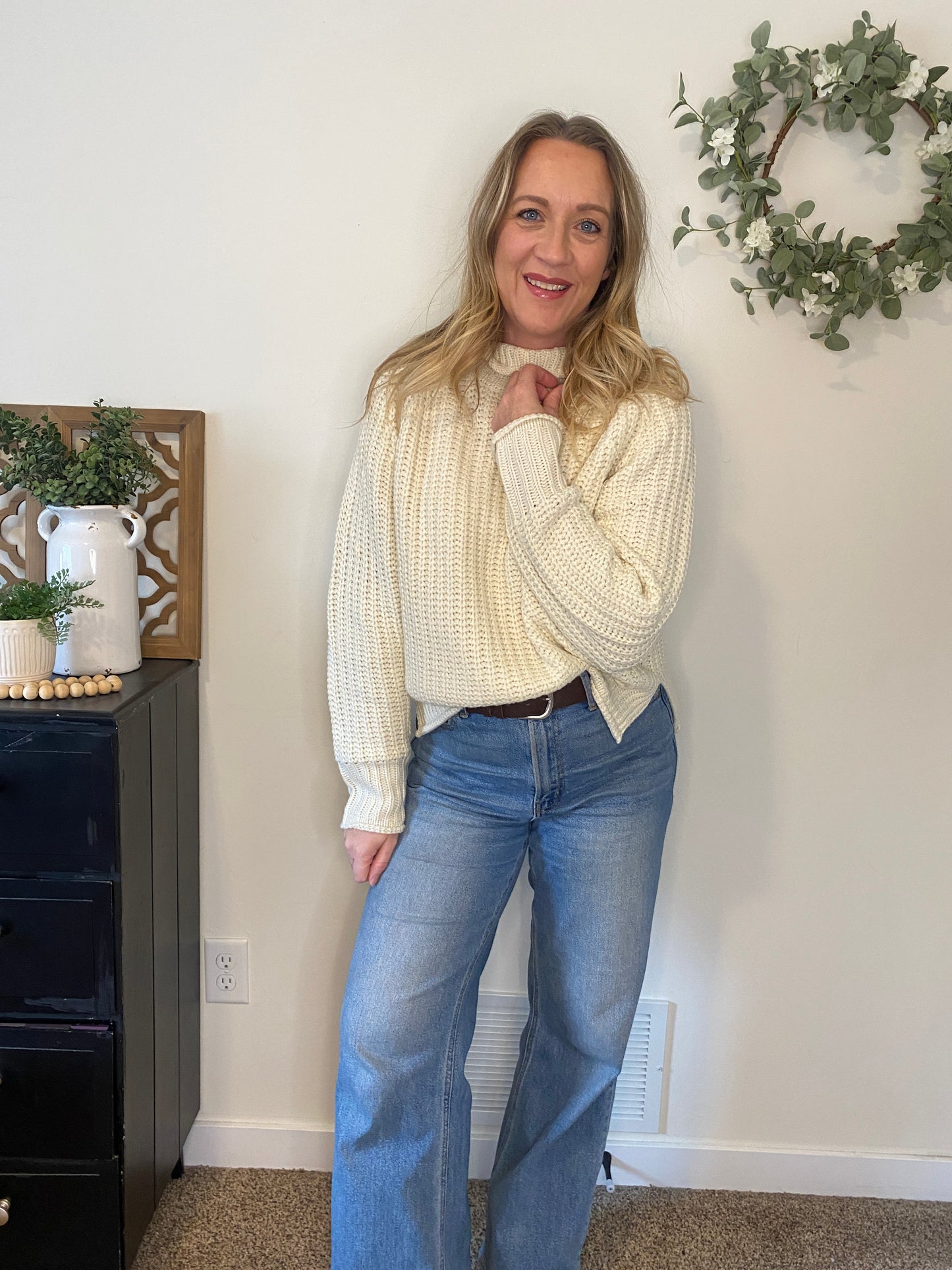 Reese Turtleneck Sweater in Ivory