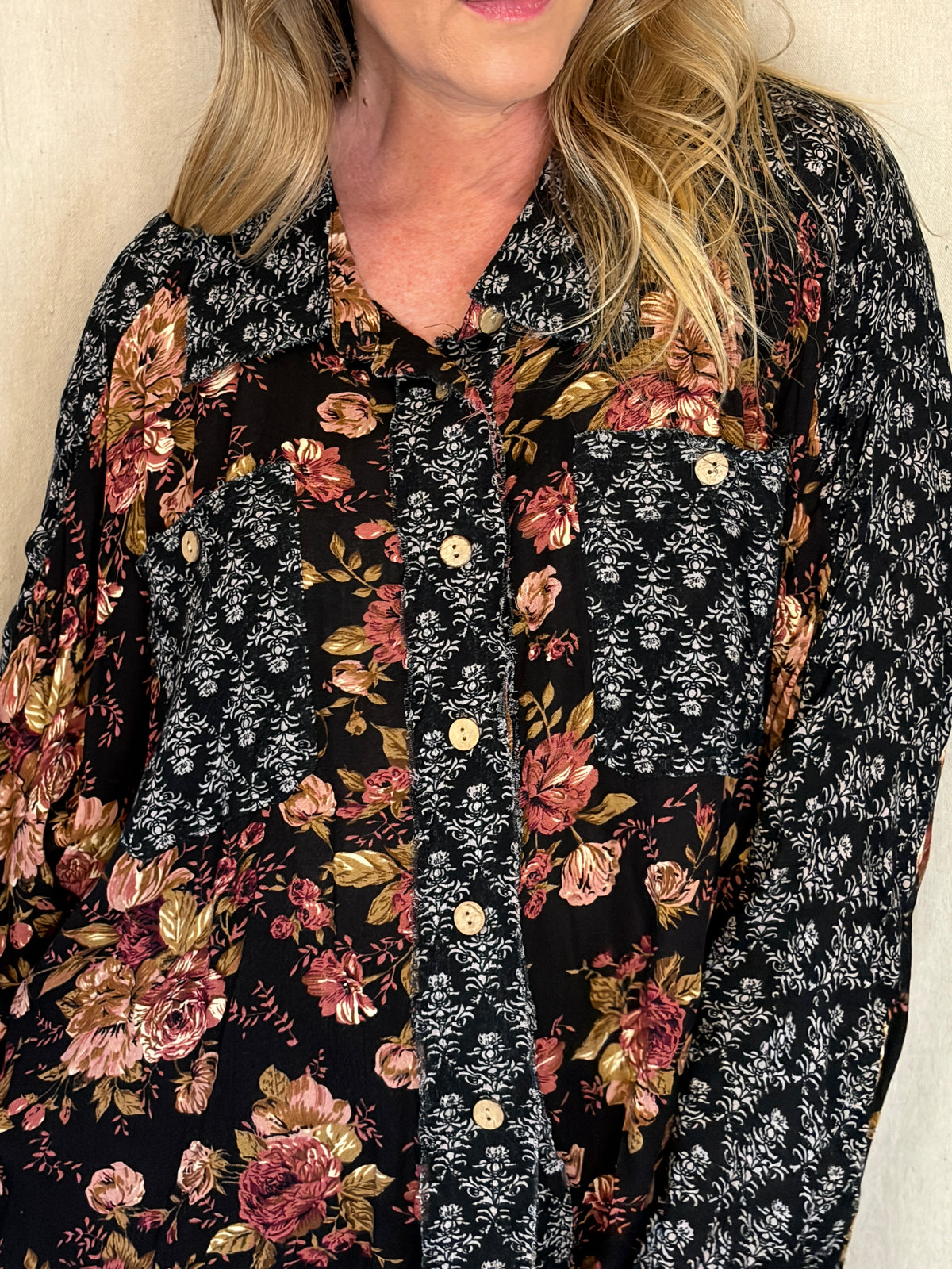 Miranda Frayed Hem Floral Top