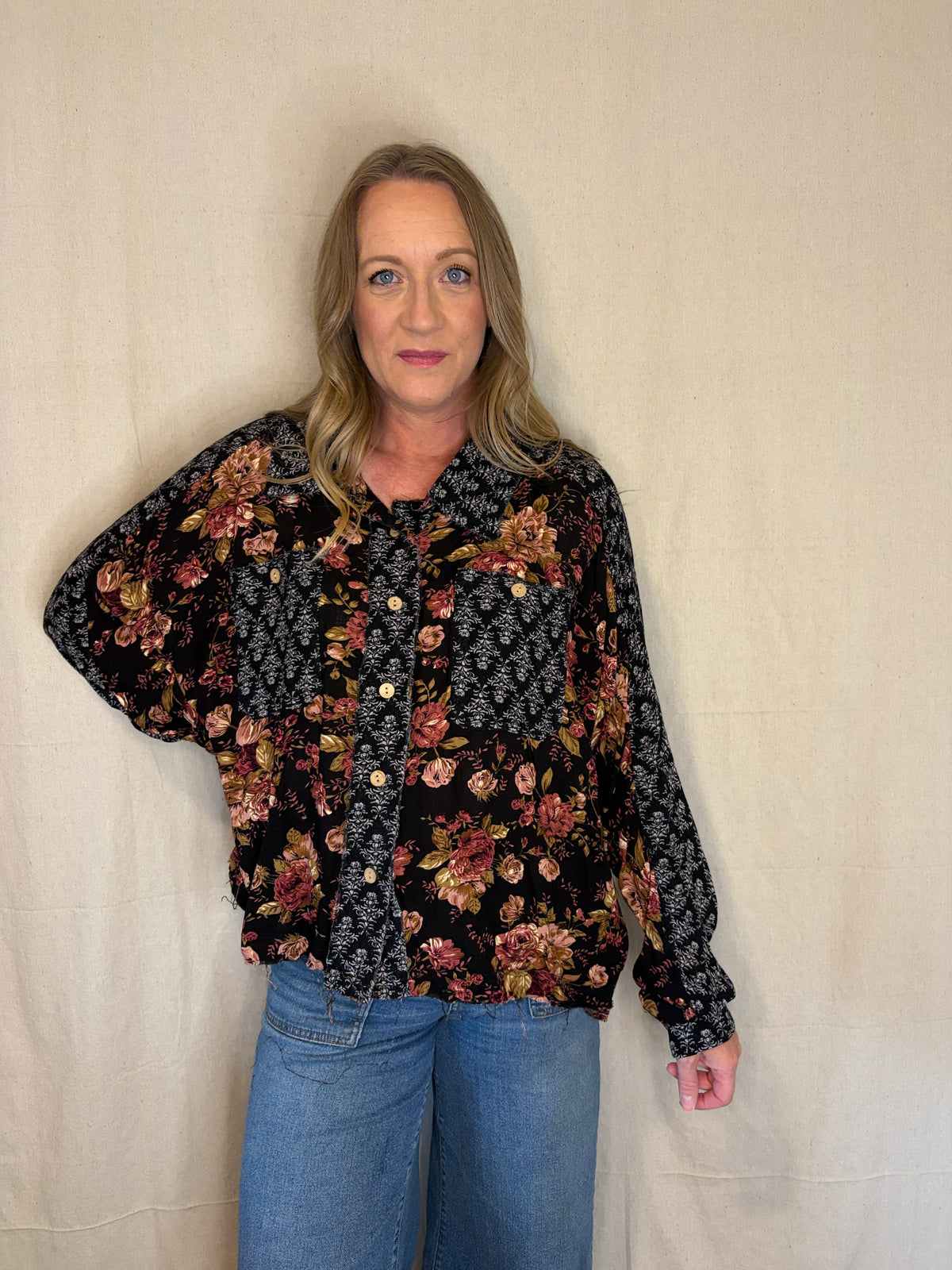 Miranda Frayed Hem Floral Top