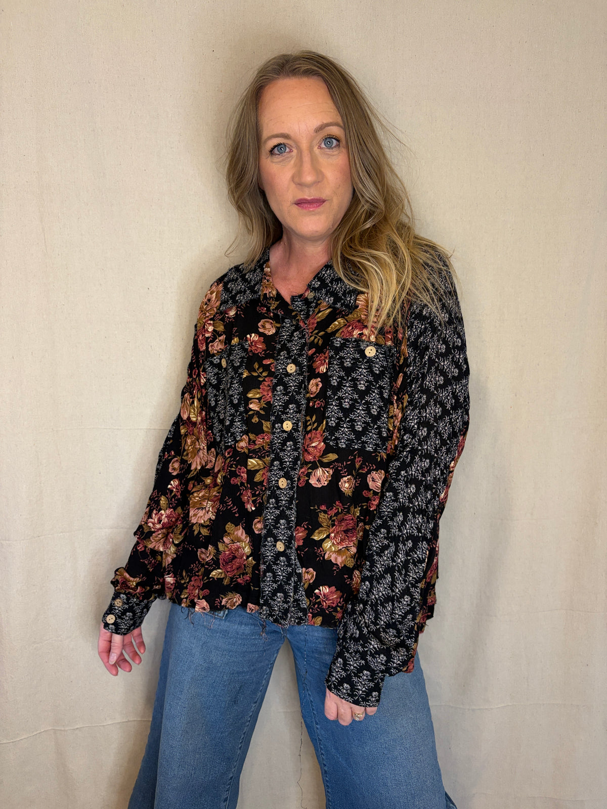 Miranda Frayed Hem Floral Top
