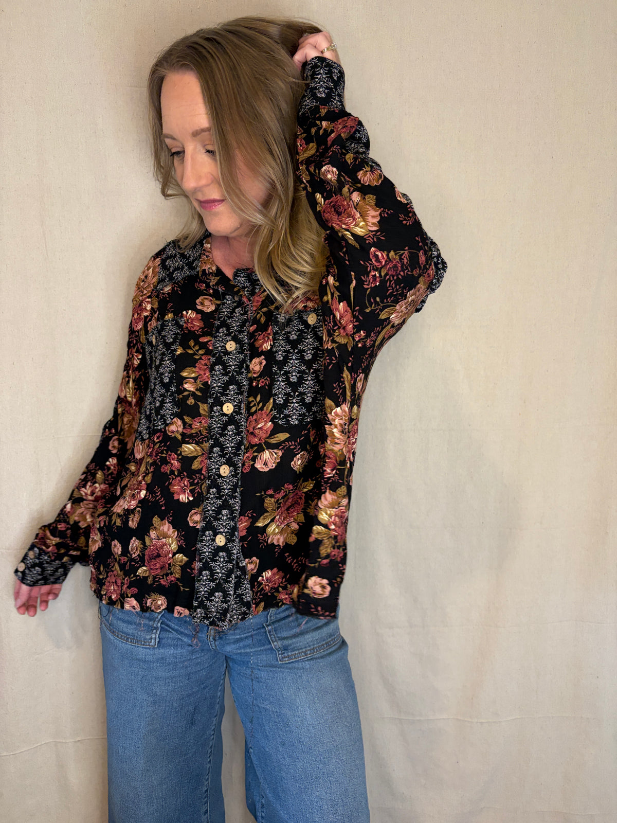 Miranda Frayed Hem Floral Top
