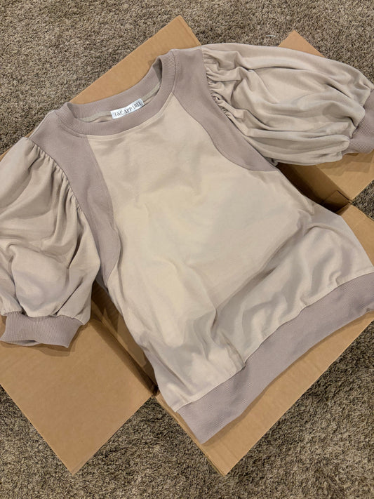 Shae Puff Sleeve Top in Sandstone