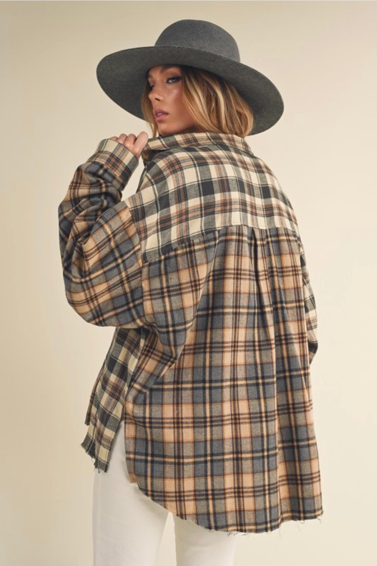 Devin Oversized Plaid Top