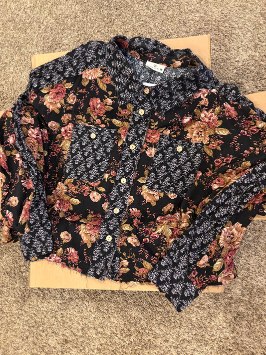 Miranda Frayed Hem Floral Top