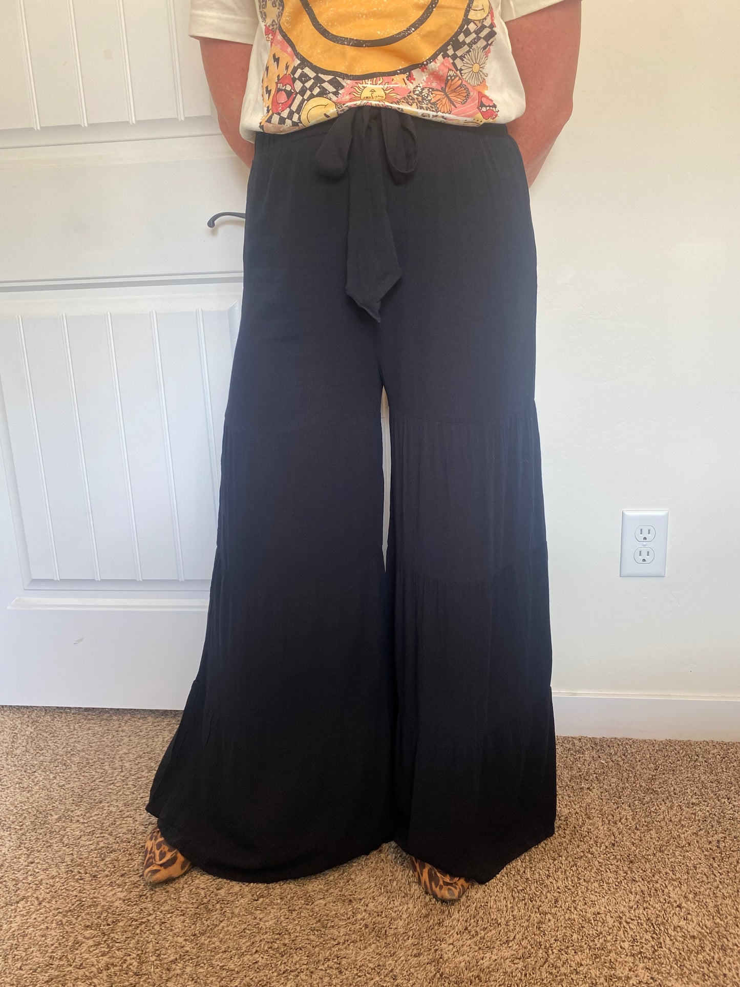 Leah Black Tiered Pants - Final sale