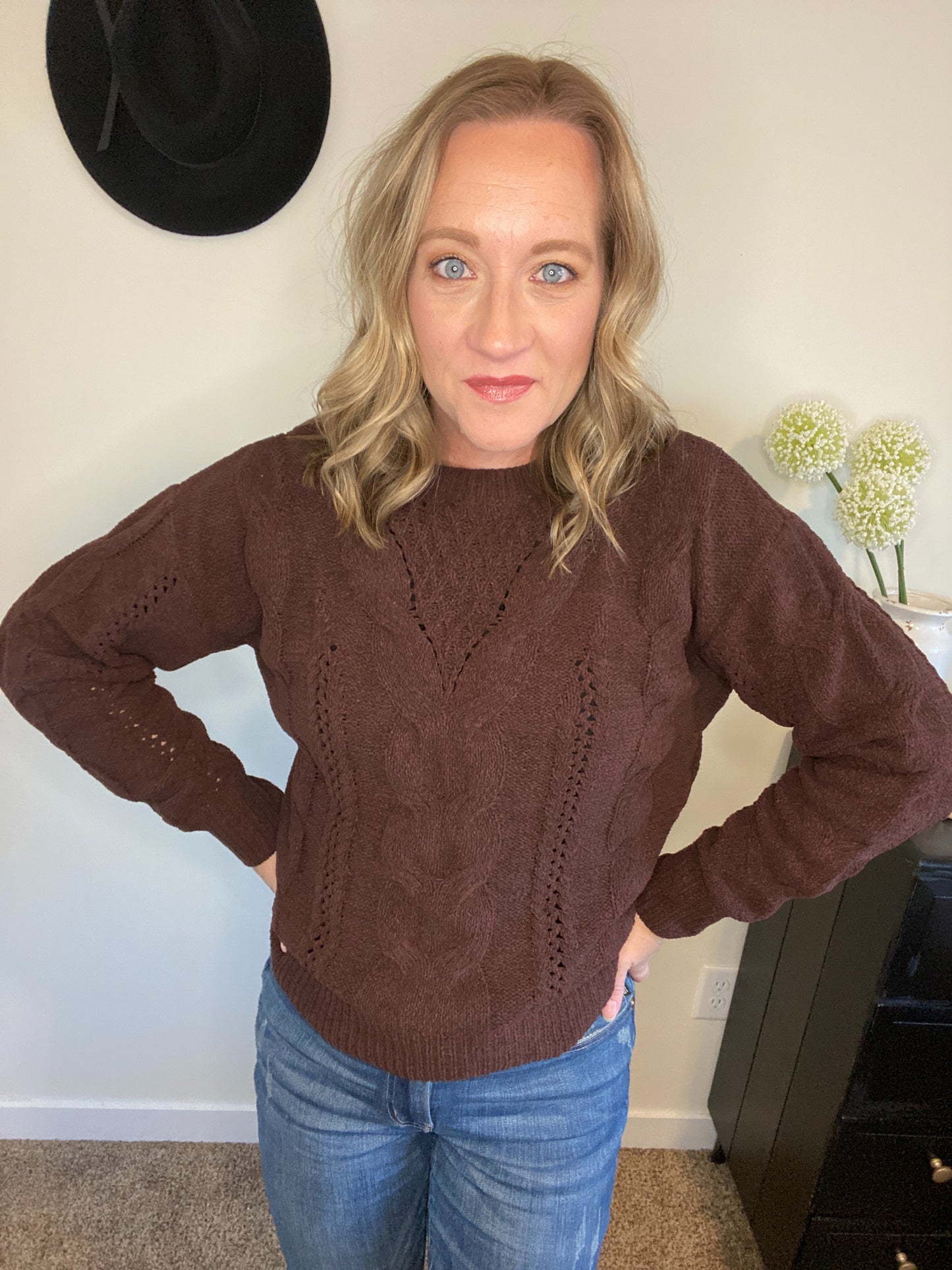 Kipton Brown Cable Knit Sweater