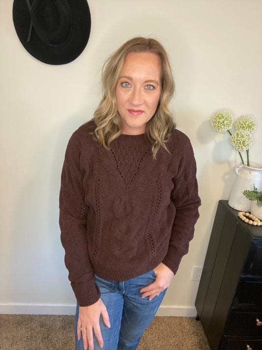 Kipton Brown Cable Knit Sweater