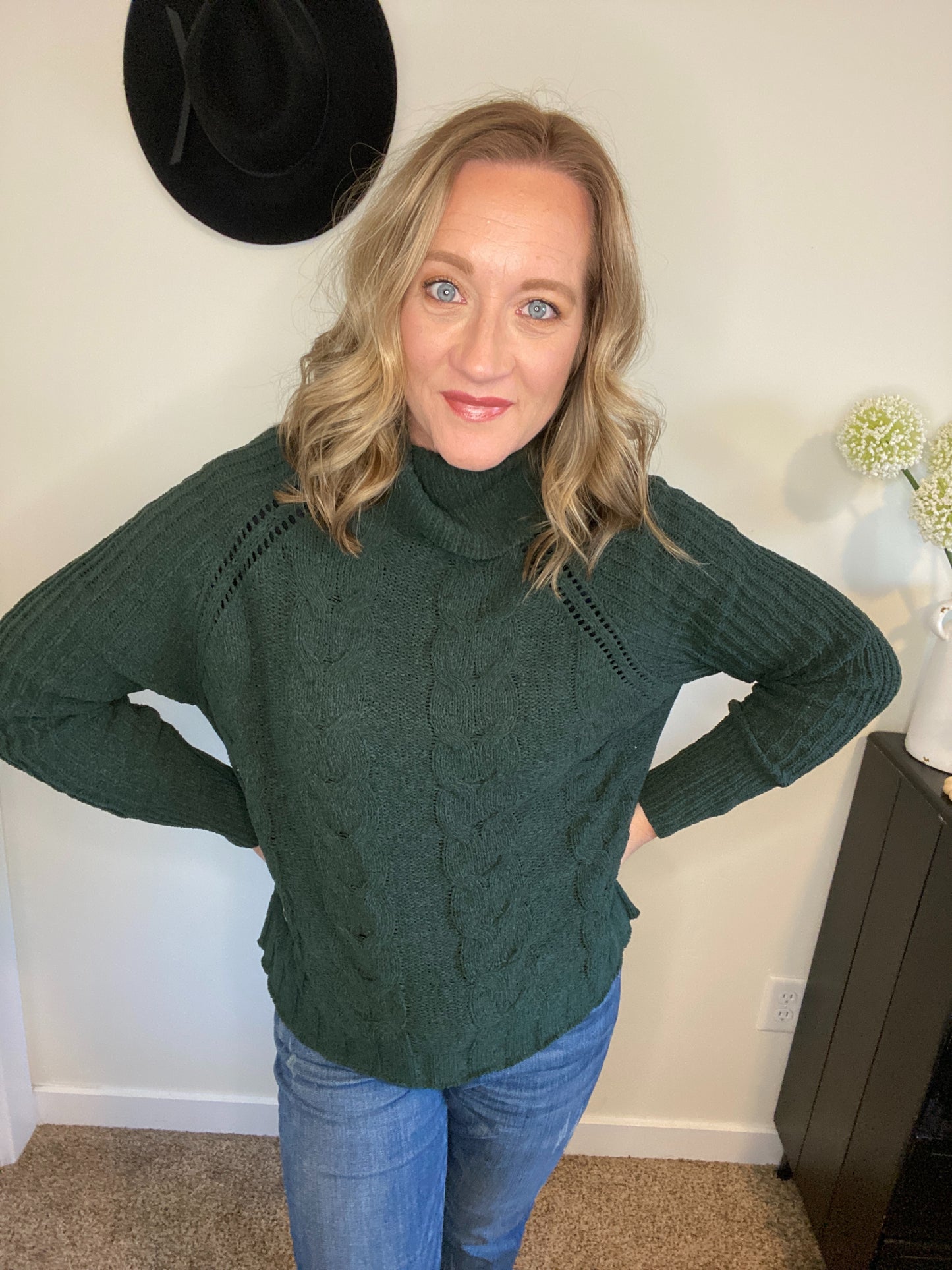 Blake Cowl Neck Cable Knit Sweater