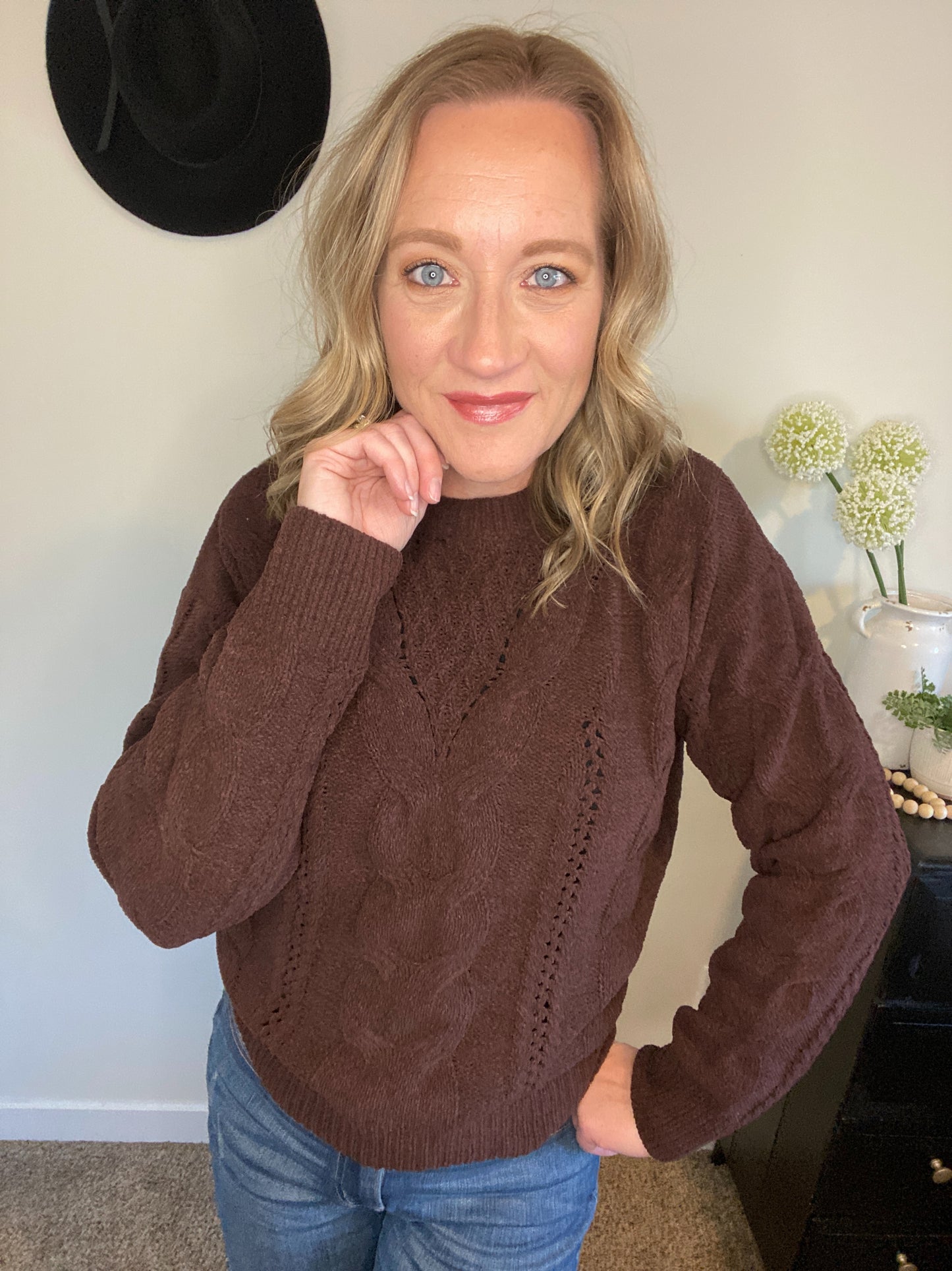Kipton Brown Cable Knit Sweater